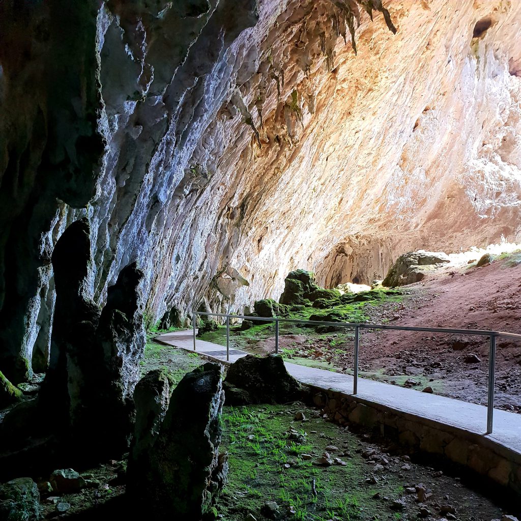 The path into one of the show caves at Yarrangobilly Caves in Kosciuszko National Park